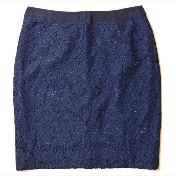 Nwt J.Crew || The Pencil skirt blue Lace Skirt size 10 - Picture 1 of 9